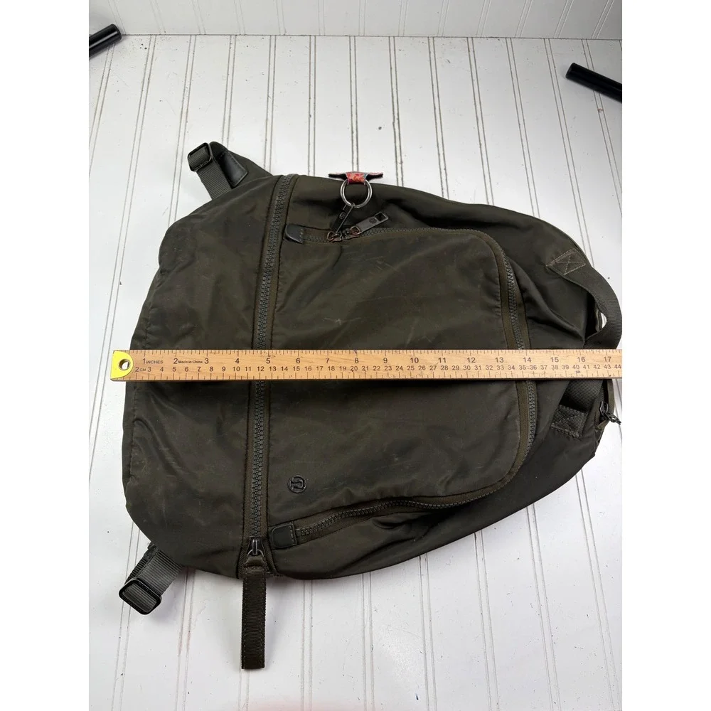 Lululemon City Adventurer Dark Olive Green Nylon Travel Backpack